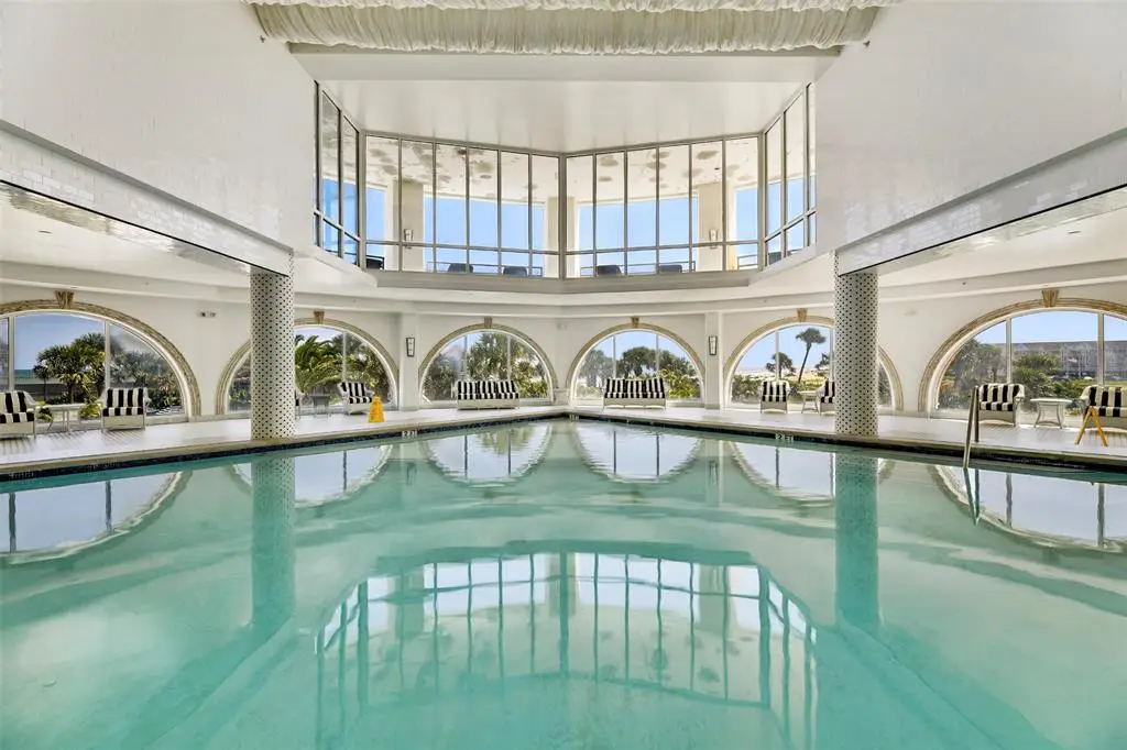 image of Diamond Beach indoor pool with beautiful pillars and a luxurious Athens look